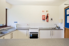 The spacious kitchen area